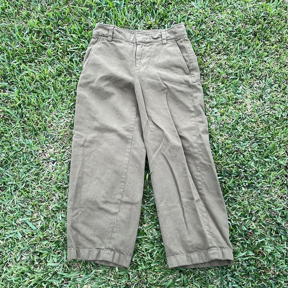 [Vince] Green Wide Leg Cropped Pants - Size 4